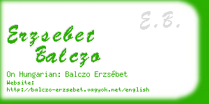 erzsebet balczo business card